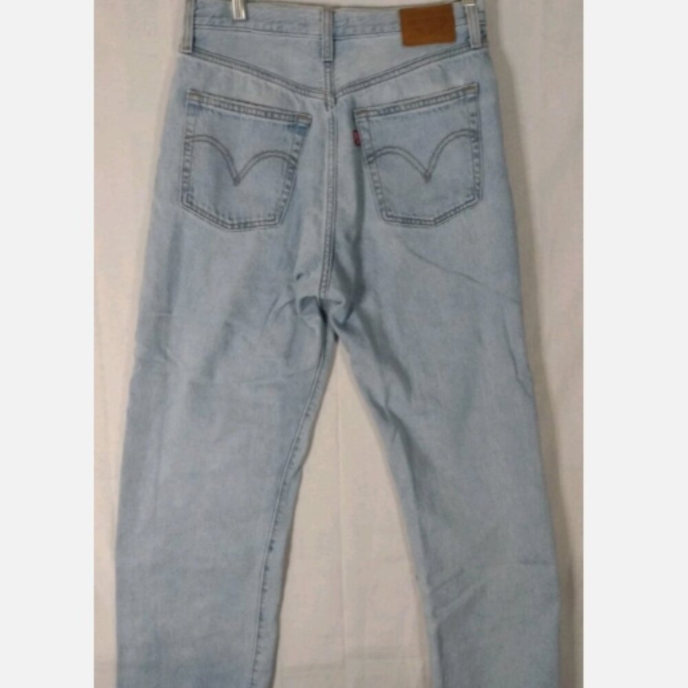 Levis Premium Ribcage Straight 30x29 Women's Jeans Big E High Rise Light Wash